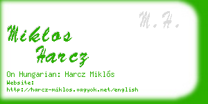 miklos harcz business card